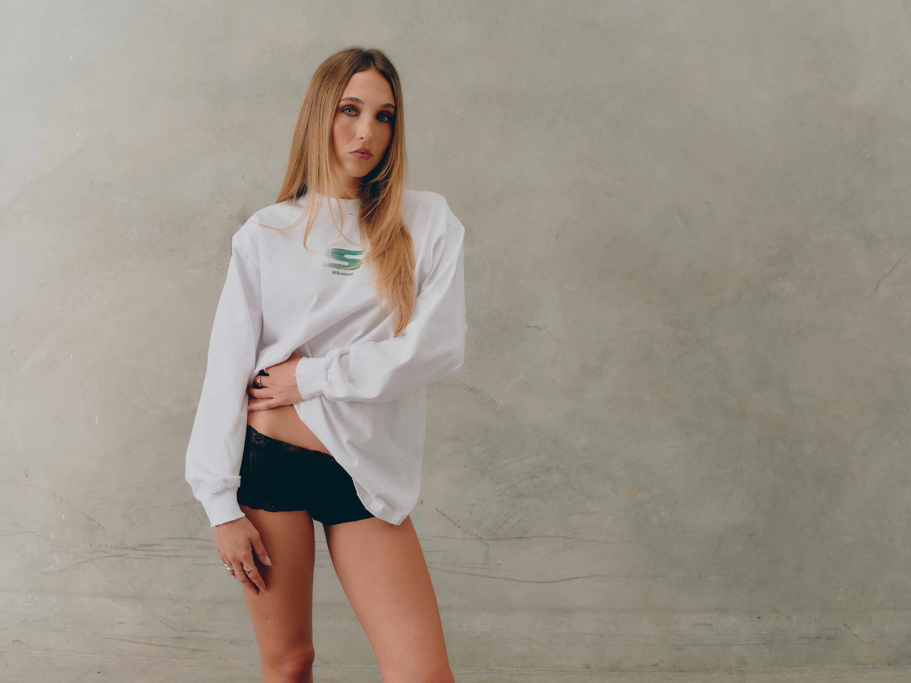 REBEL LONG SLEEVE - WHITE & GREEN