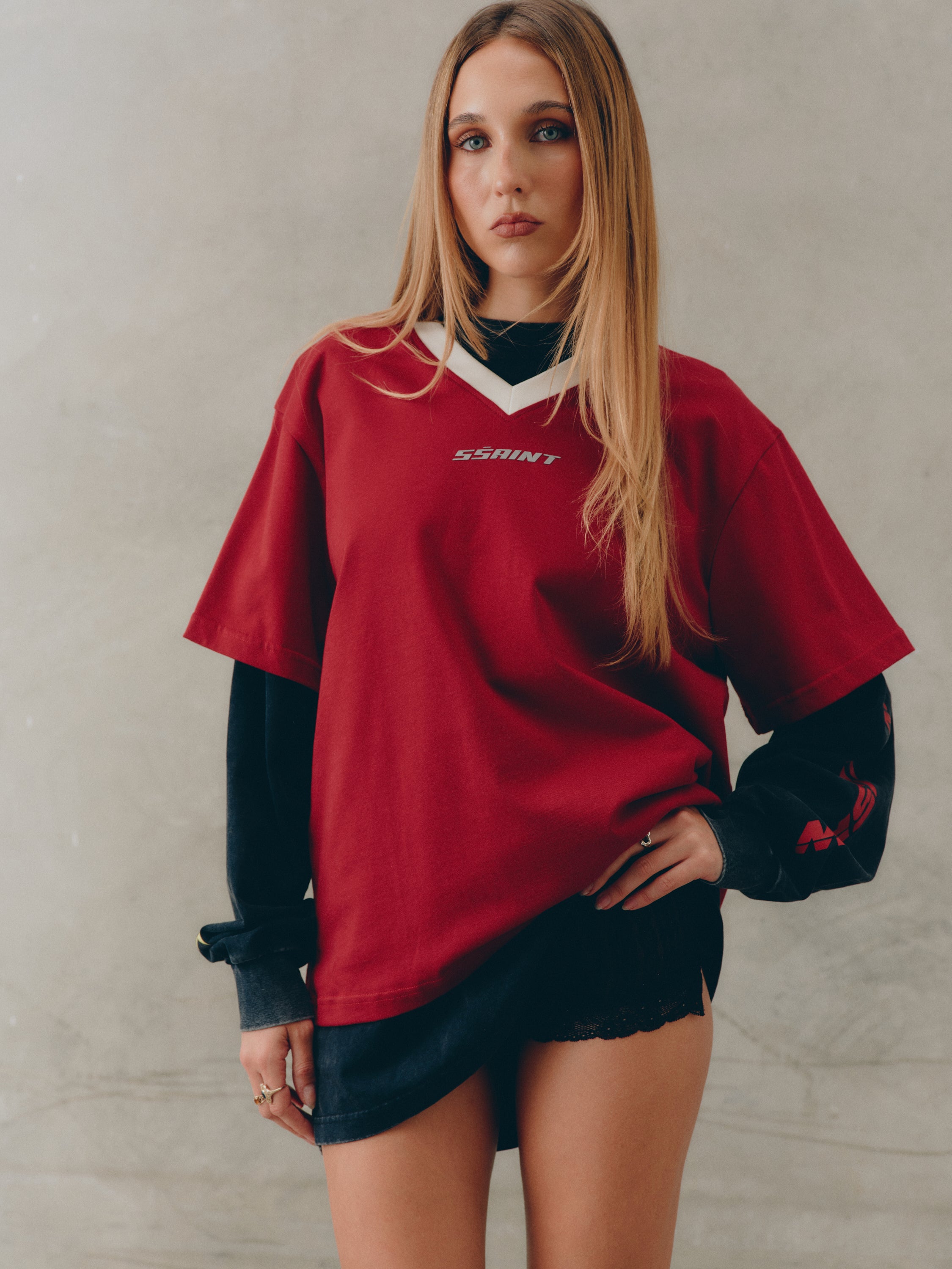 REFLECTIVE V SHORTS - CHERRY