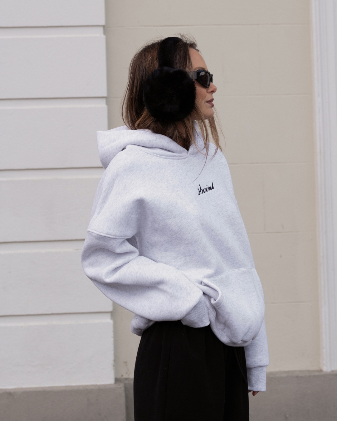 SŚAINT LOGO HOODIE GREY