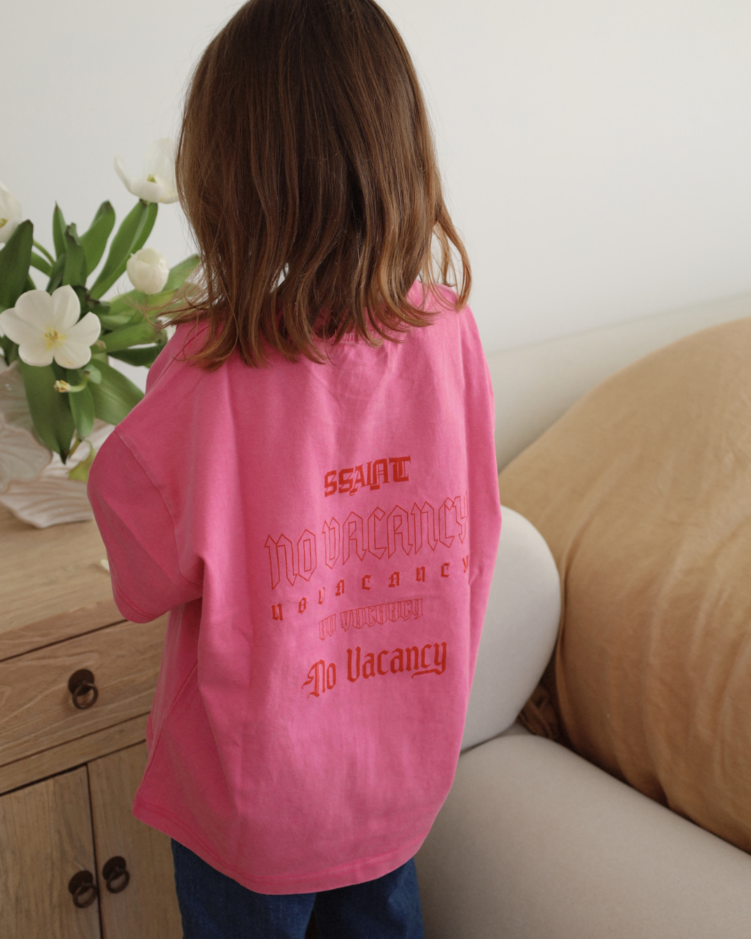 Kids No Vacancy Tee Pink
