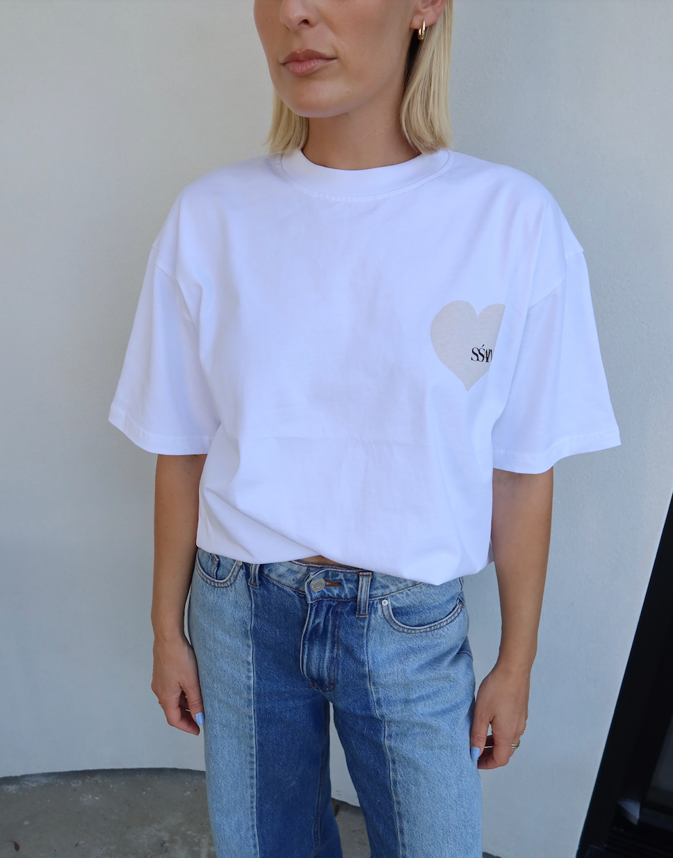 SŚAINT Heart Tee : White & Cream