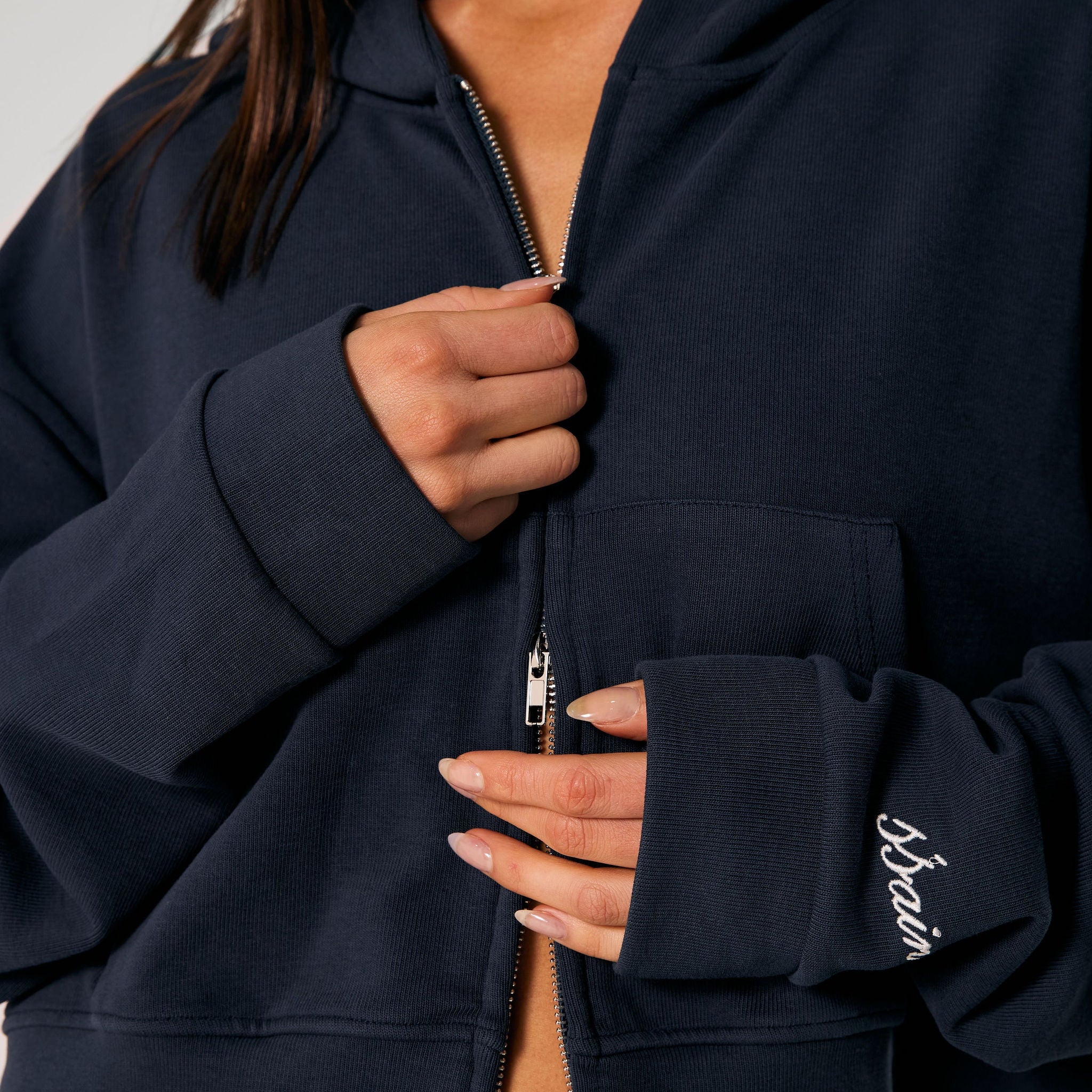 SŚAINT CROPPED HOODIE NAVY