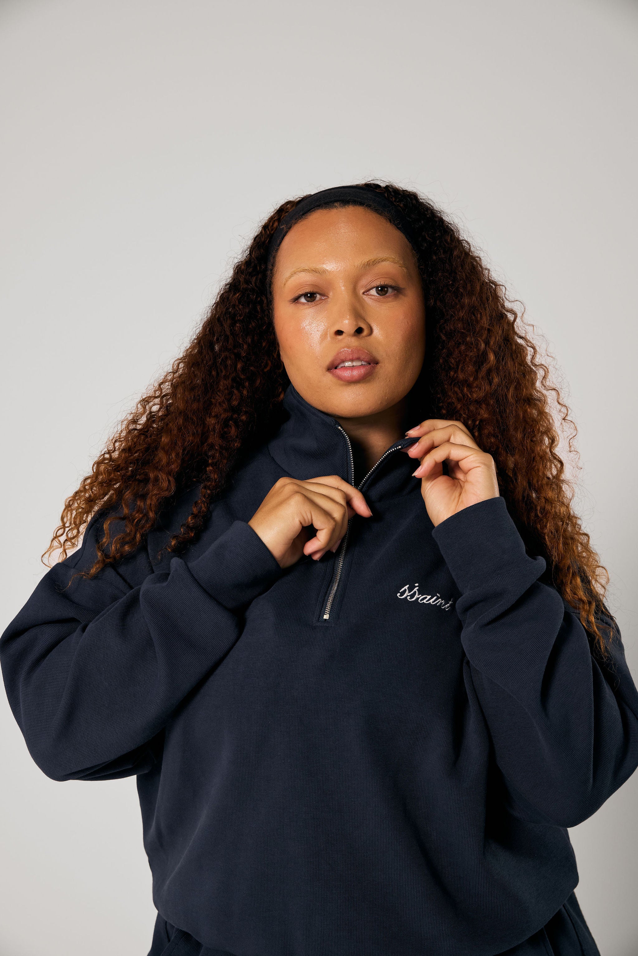 SŚAINT ZIP JUMPER NAVY