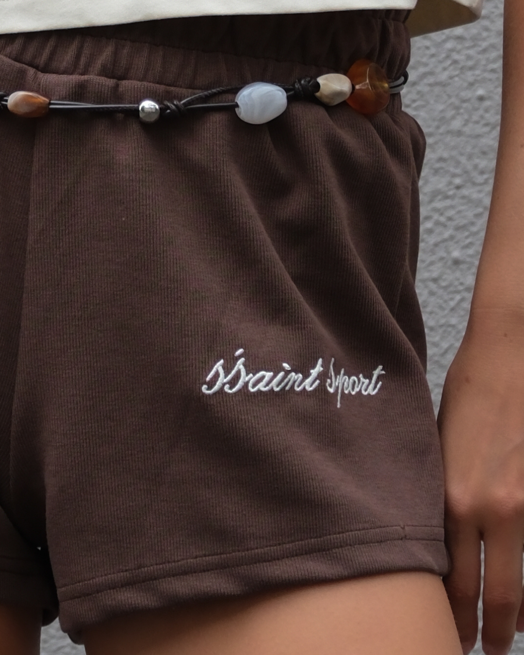 SŚAINT Sport Track Shorts - Brown