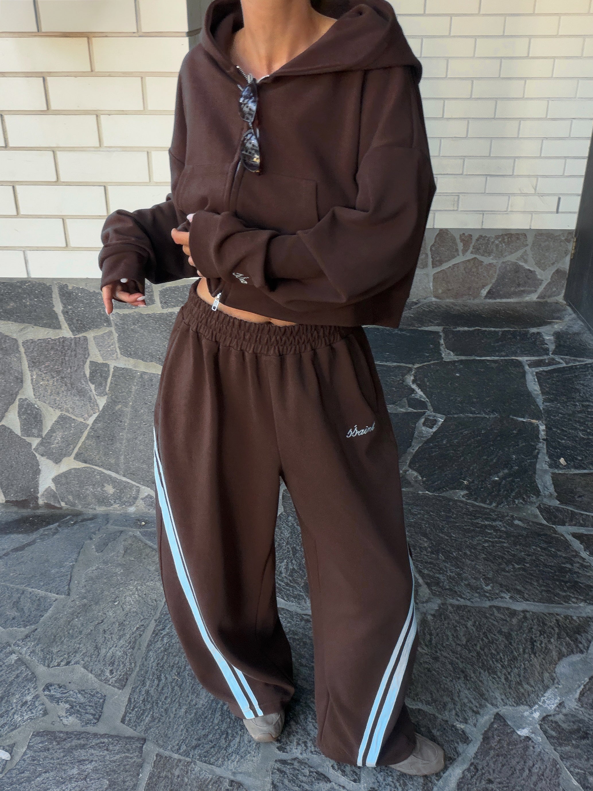 SŚAINT BARREL PANT - BROWN & BLUE