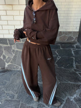 SŚAINT CROPPED HOODIE - BROWN