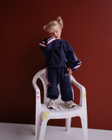 KIDS FLEECE CREW - NAVY & PINK