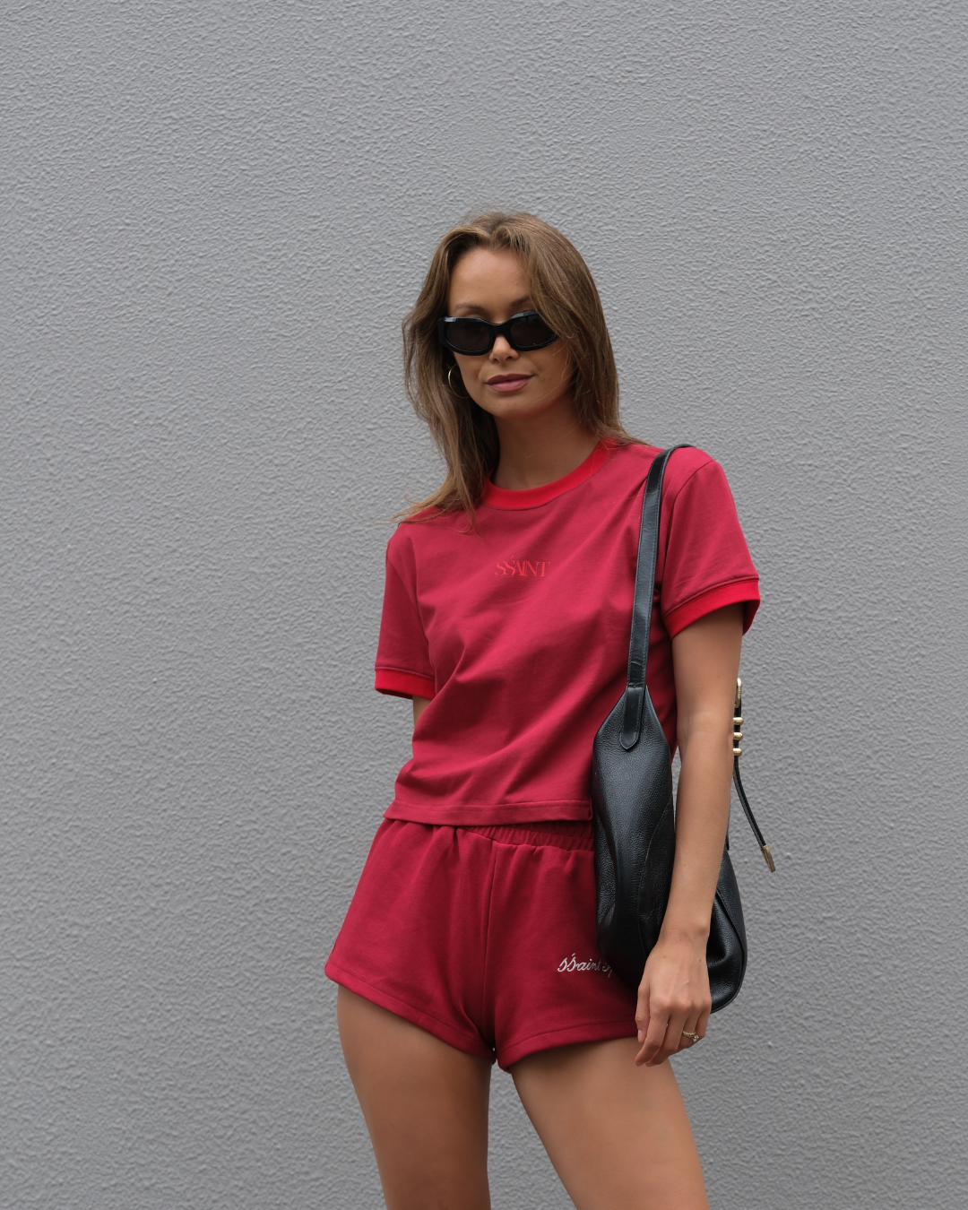 SŚAINT Sport Track Shorts - Cherry
