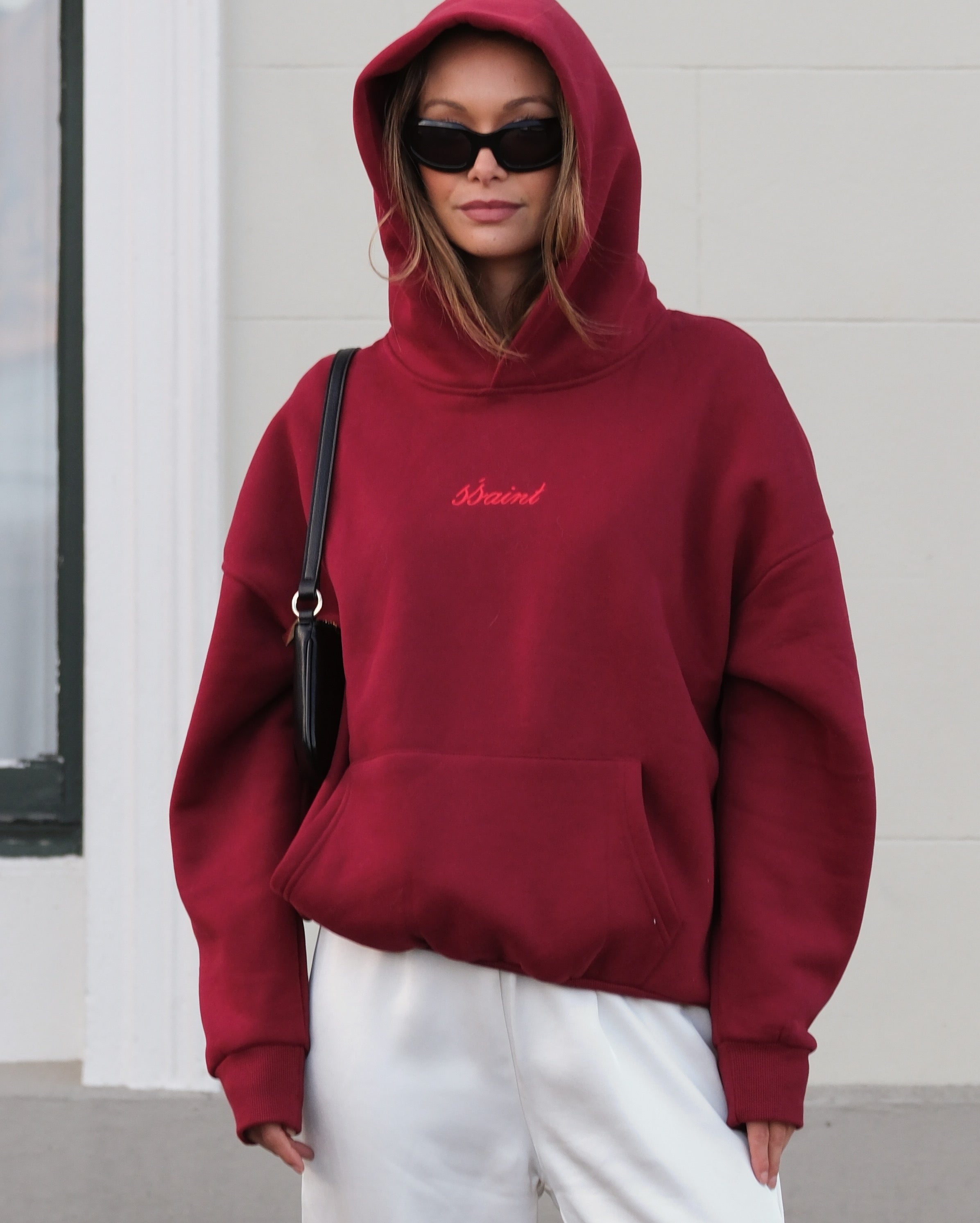 SŚAINT TONAL HOODIE - CHERRY