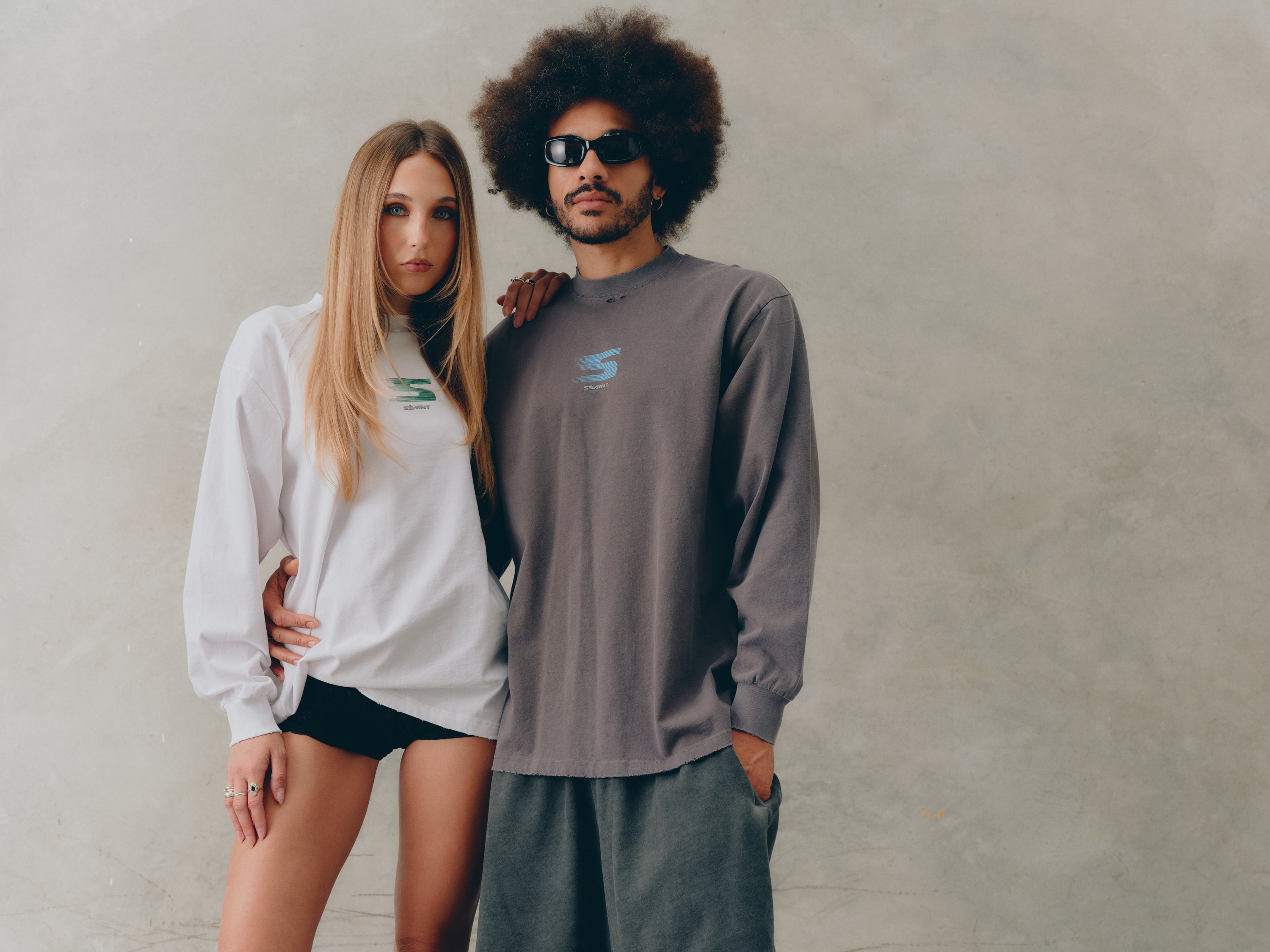 REBEL LONG SLEEVE - WHITE & GREEN