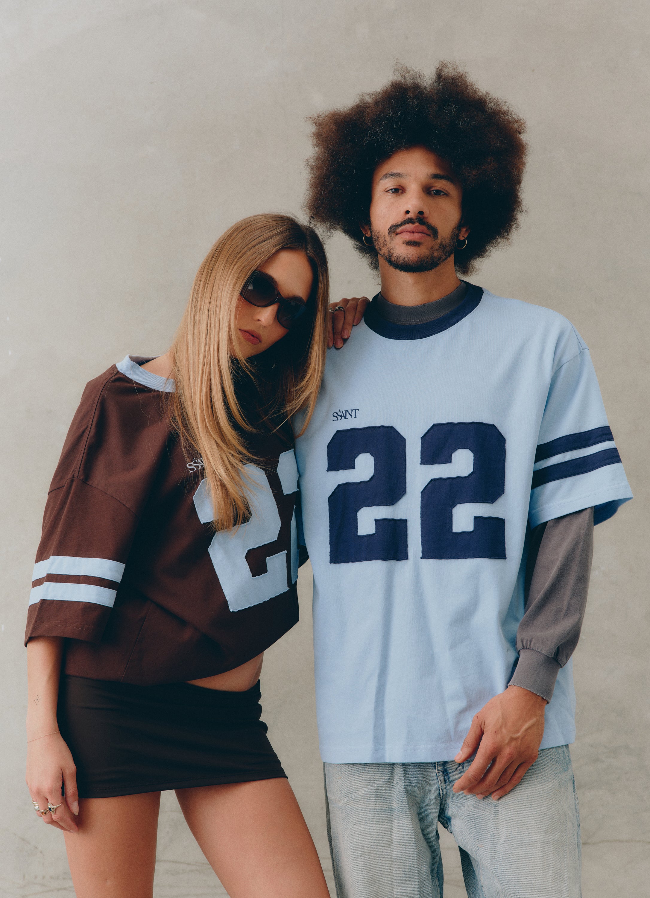 22 MOTION TEE - POWDER BLUE & NAVY