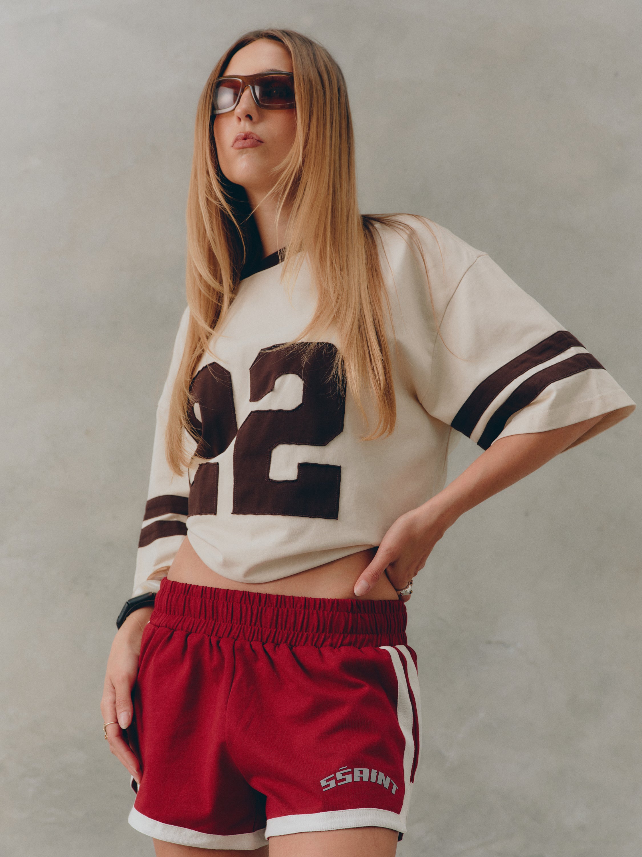 REFLECTIVE V SHORTS - CHERRY – SŚAINT AU