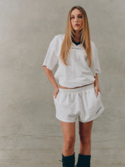 REFLECTIVE LOGO SHORTS - WHITE