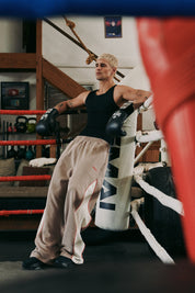 THE RIVAL TRACK PANT - ACID WASH BEIGE
