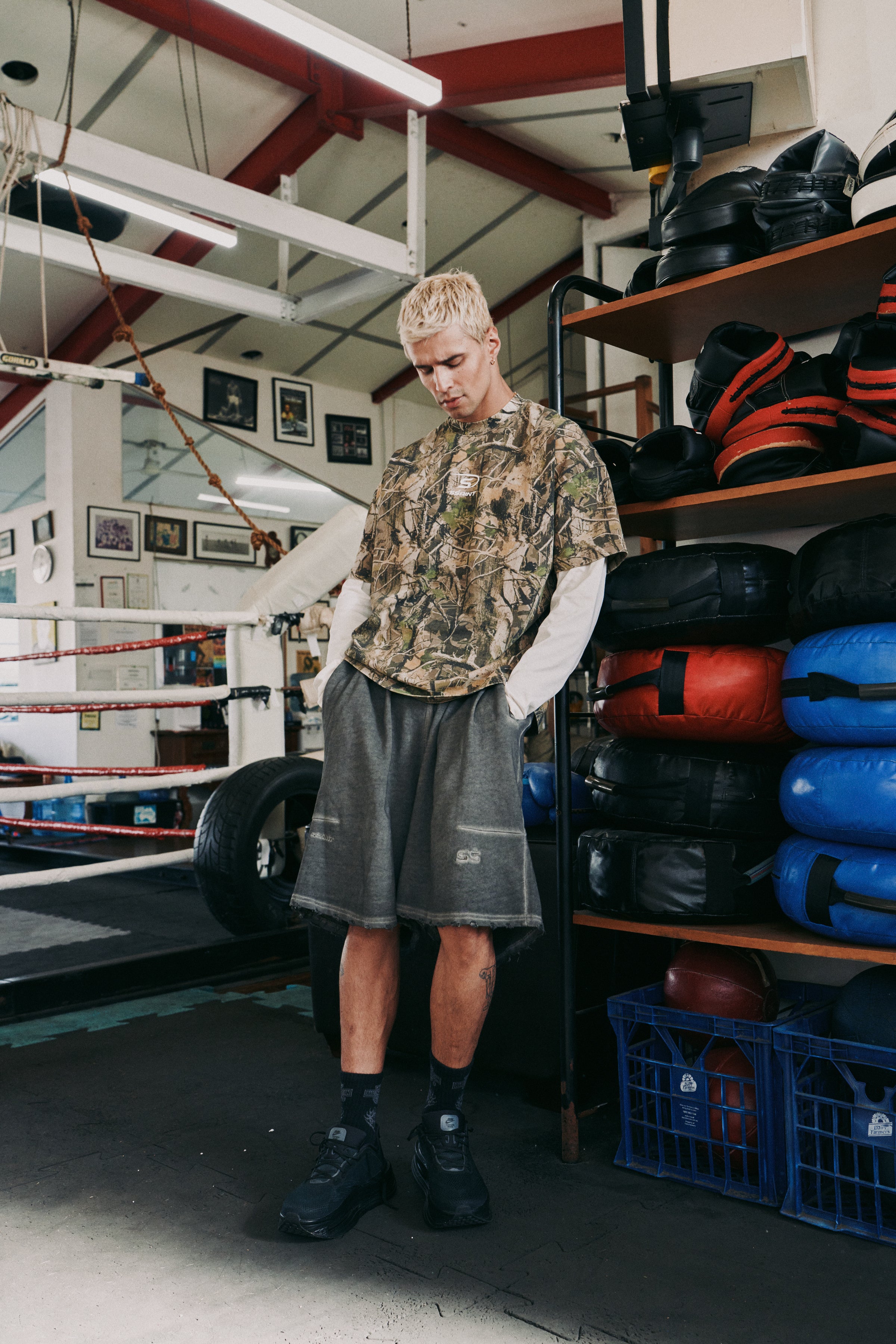 ROUND ONE LAYERED TEE - VINTAGE CAMO