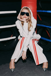 SŚAINT BARREL PANT - GREY & RED