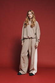 THE RIVAL TRACK PANT - ACID WASH BEIGE