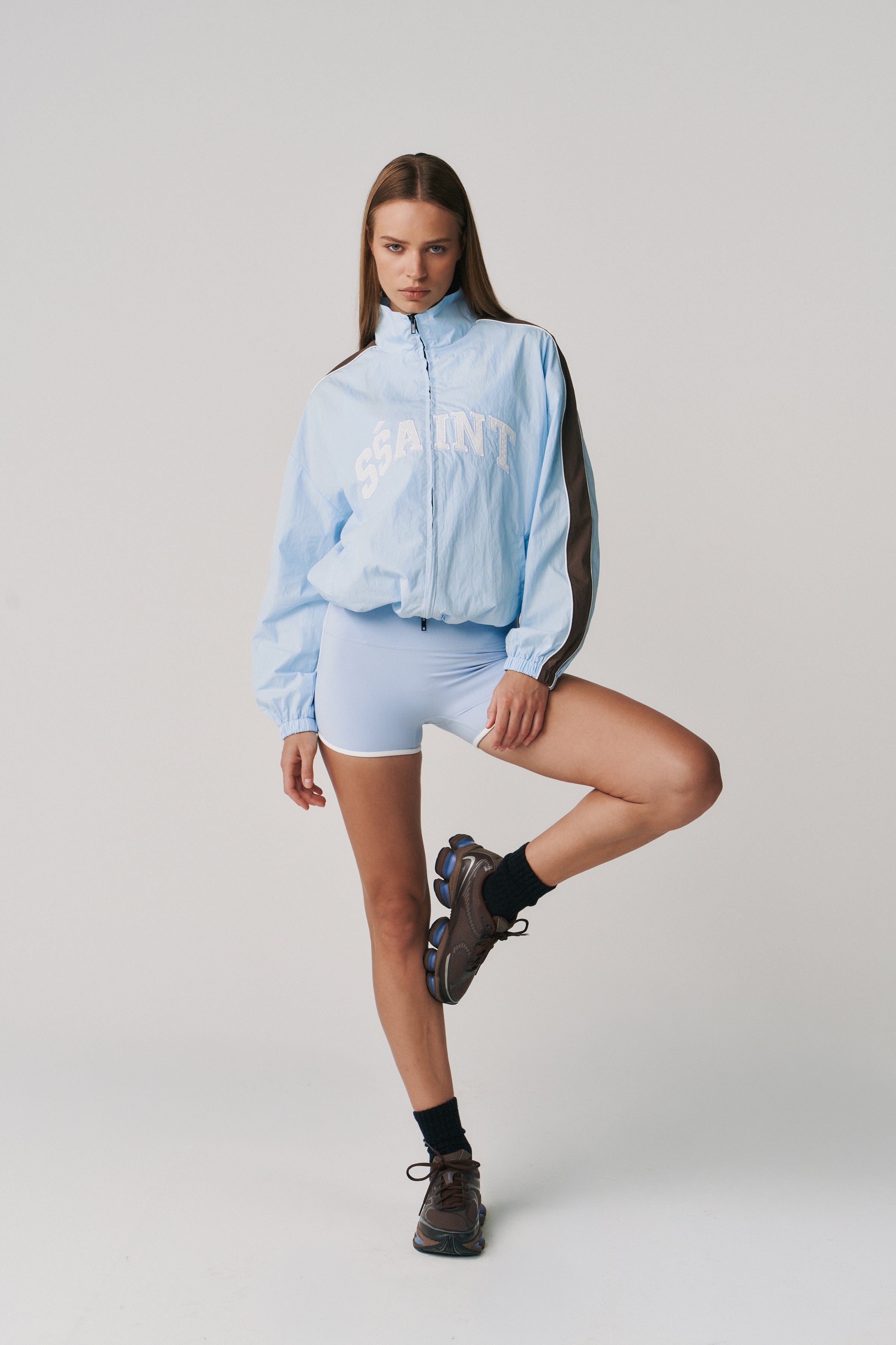 THE GROUNDS TRACK JACKET - BABY BLUE