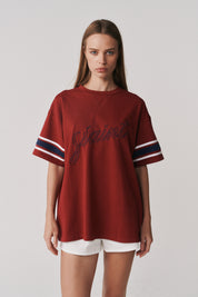 BORROWED OVERSIZED TEE - BRICK RED
