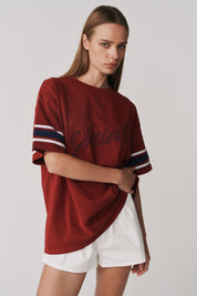 BORROWED OVERSIZED TEE - BRICK RED