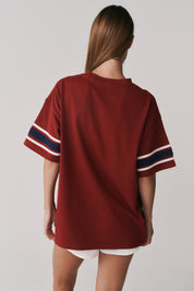 BORROWED OVERSIZED TEE - BRICK RED