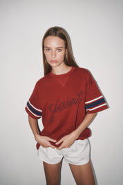 BORROWED OVERSIZED TEE - BRICK RED