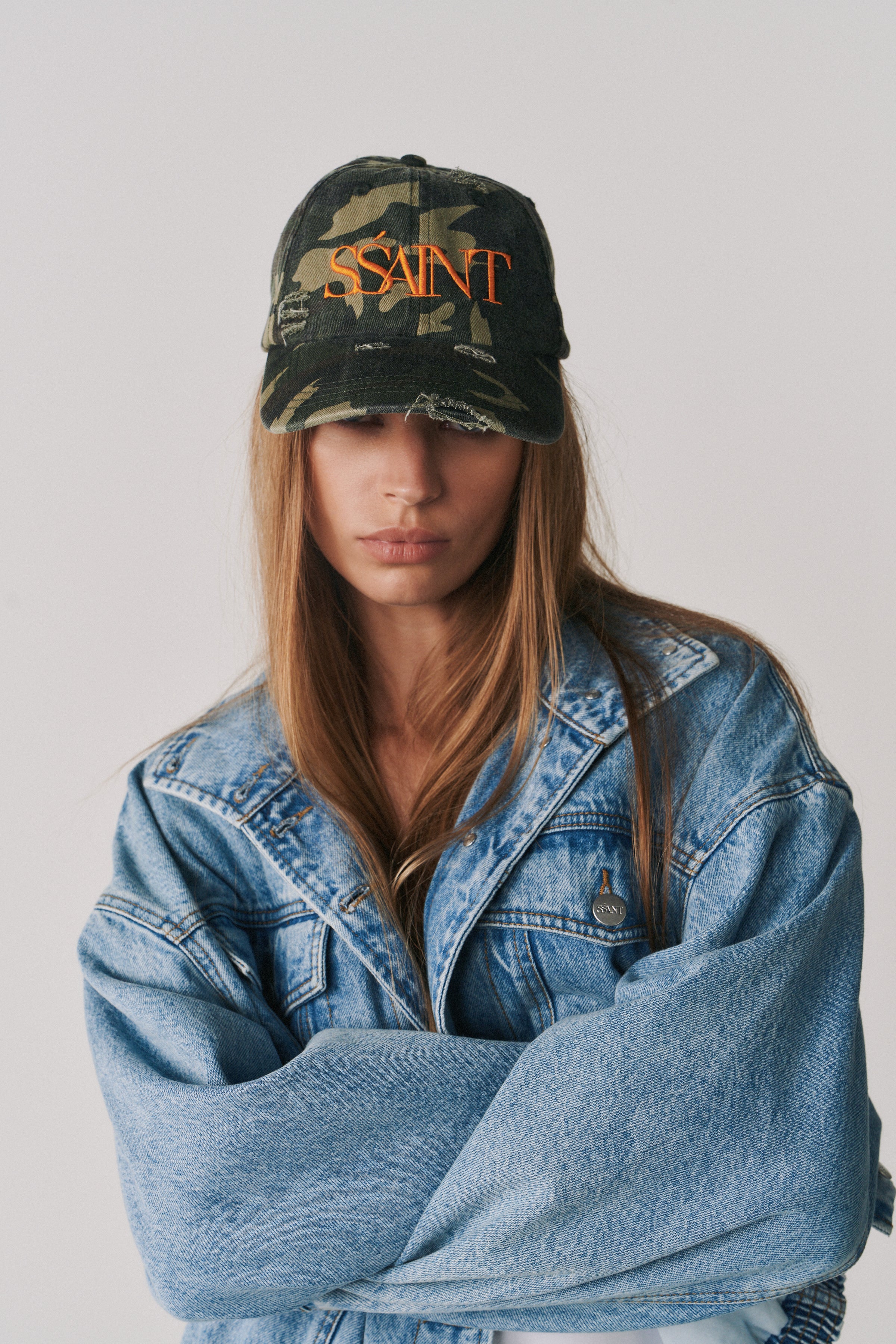 CAMO DAD CAP - ORANGE