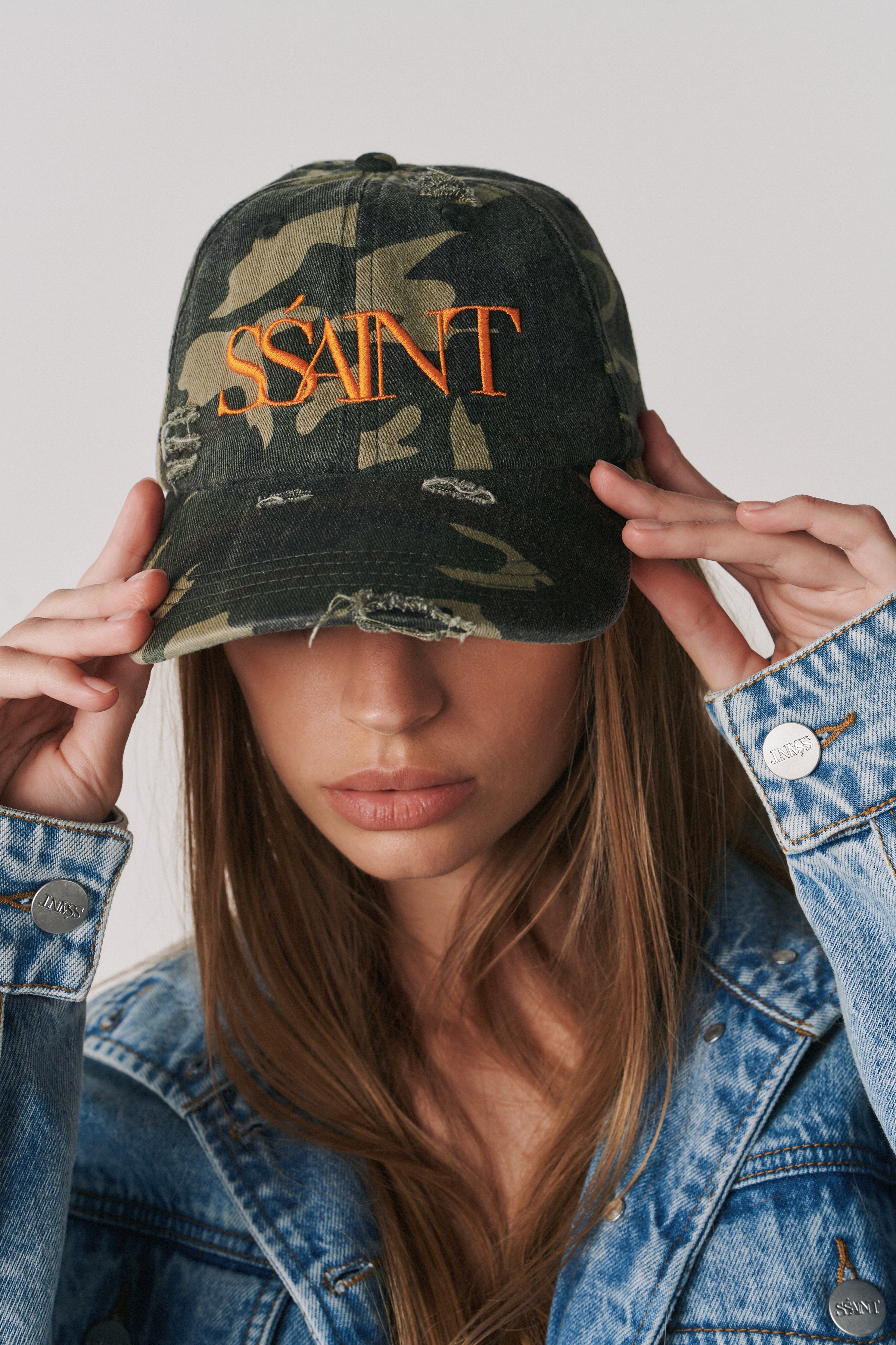 CAMO DAD CAP - ORANGE