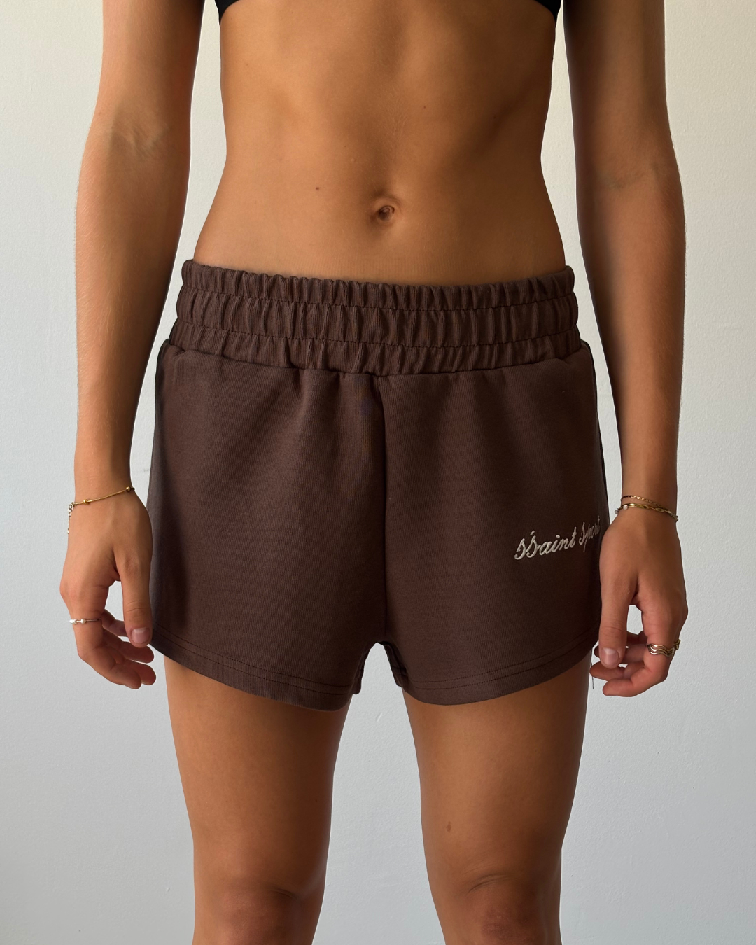 SŚAINT Sport Track Shorts - Brown