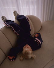 KIDS FLEECE CREW - NAVY & PINK