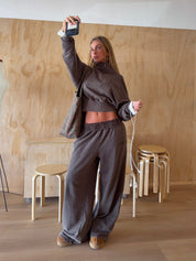 SŚAINT BROWN ACID WASH TRACKPANT
