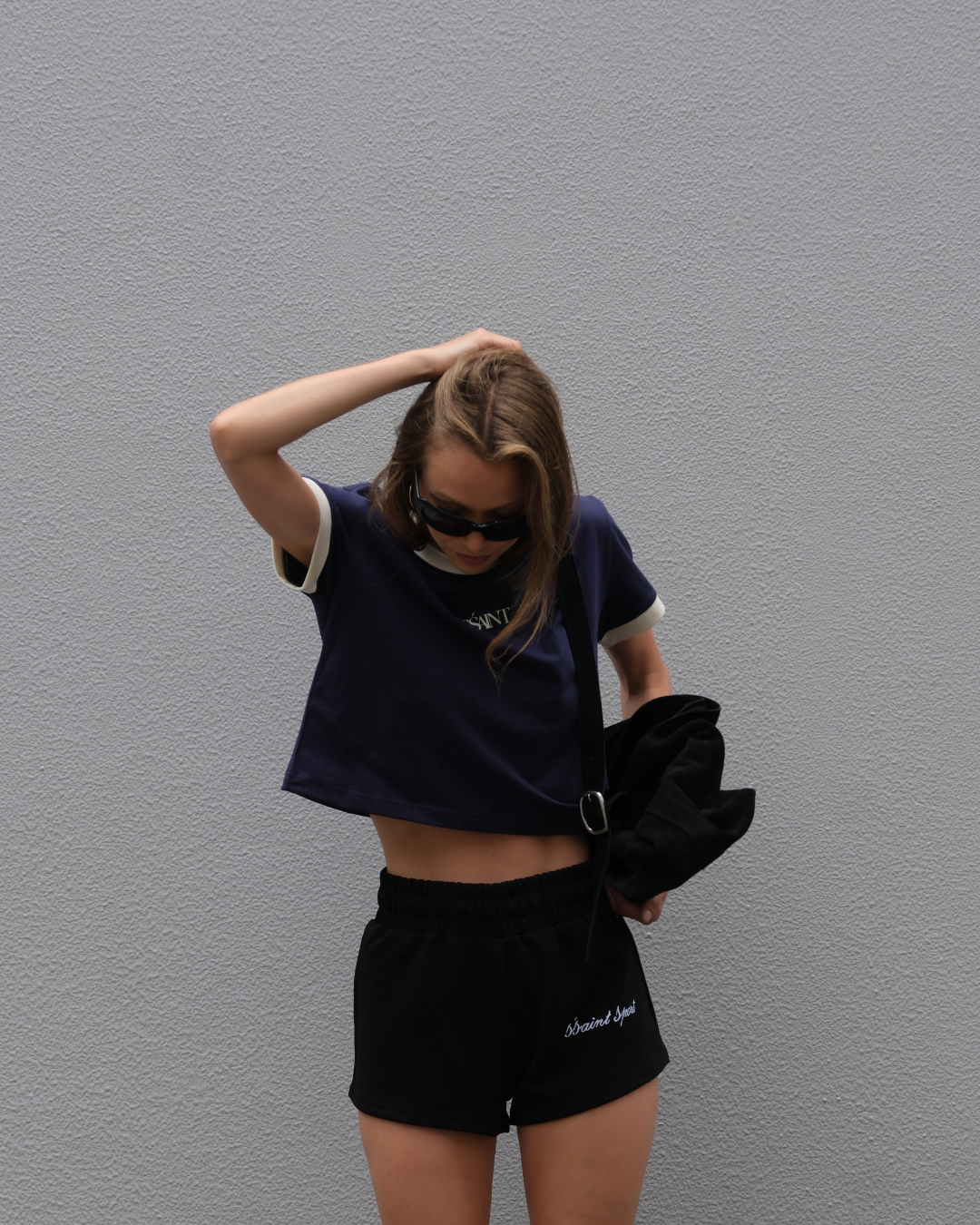 SŚAINT Sport Track Shorts - Black