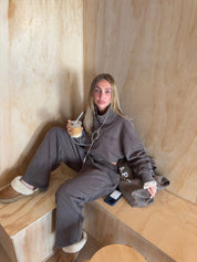 SŚAINT BROWN ACID WASH TRACKPANT