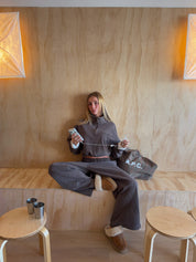 SŚAINT BROWN ACID WASH TRACKPANT