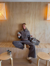 SŚAINT BROWN ACID WASH TRACKPANT