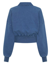 PRE ORDER: 1/4 ZIP CROP JUMPER - DENIM BLUE