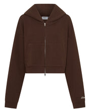 SŚAINT CROPPED HOODIE - BROWN