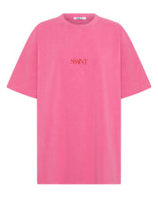 NO VACANCY TEE - DARK PINK ACID WASH
