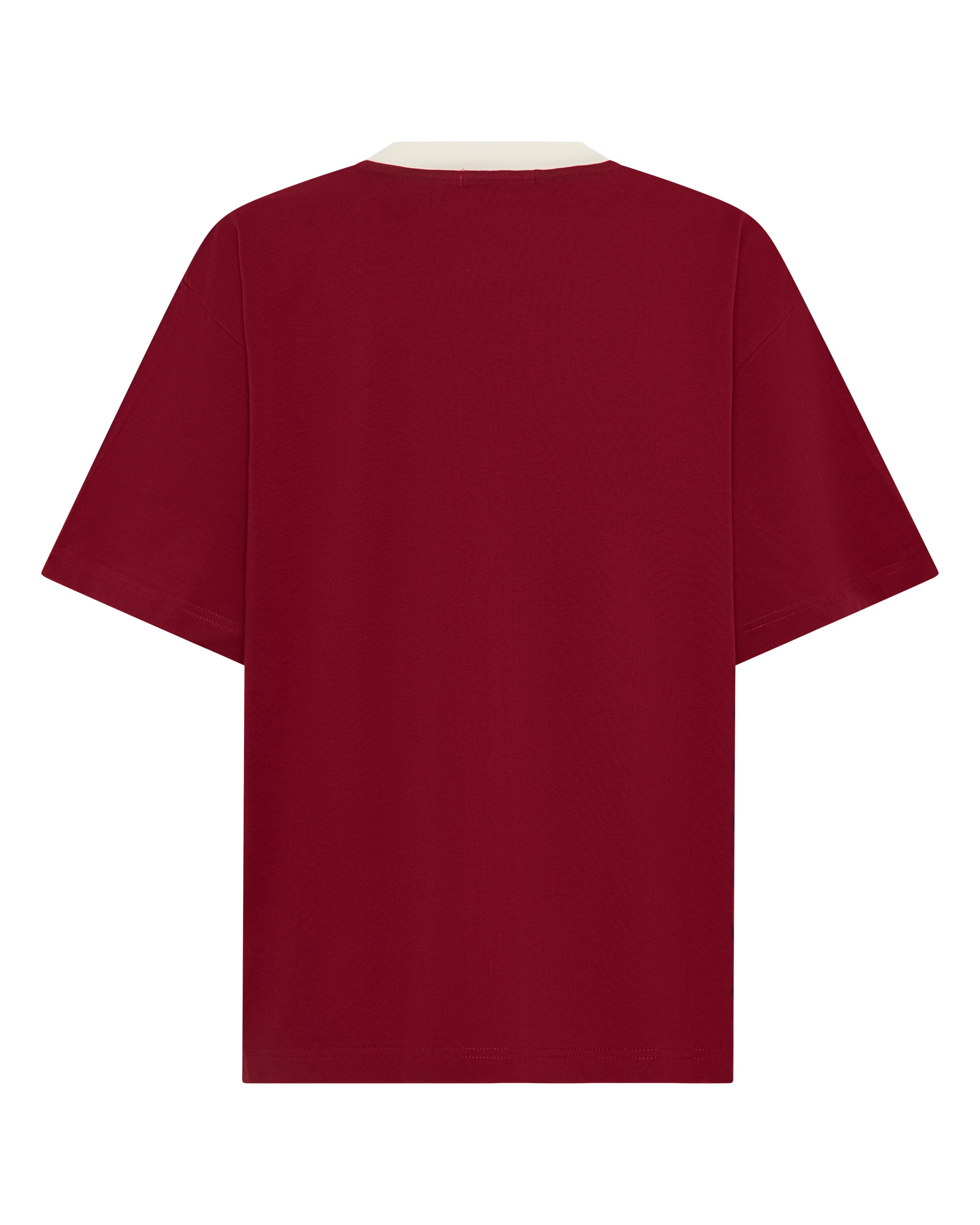 REFLECTIVE V NECK TEE - CHERRY