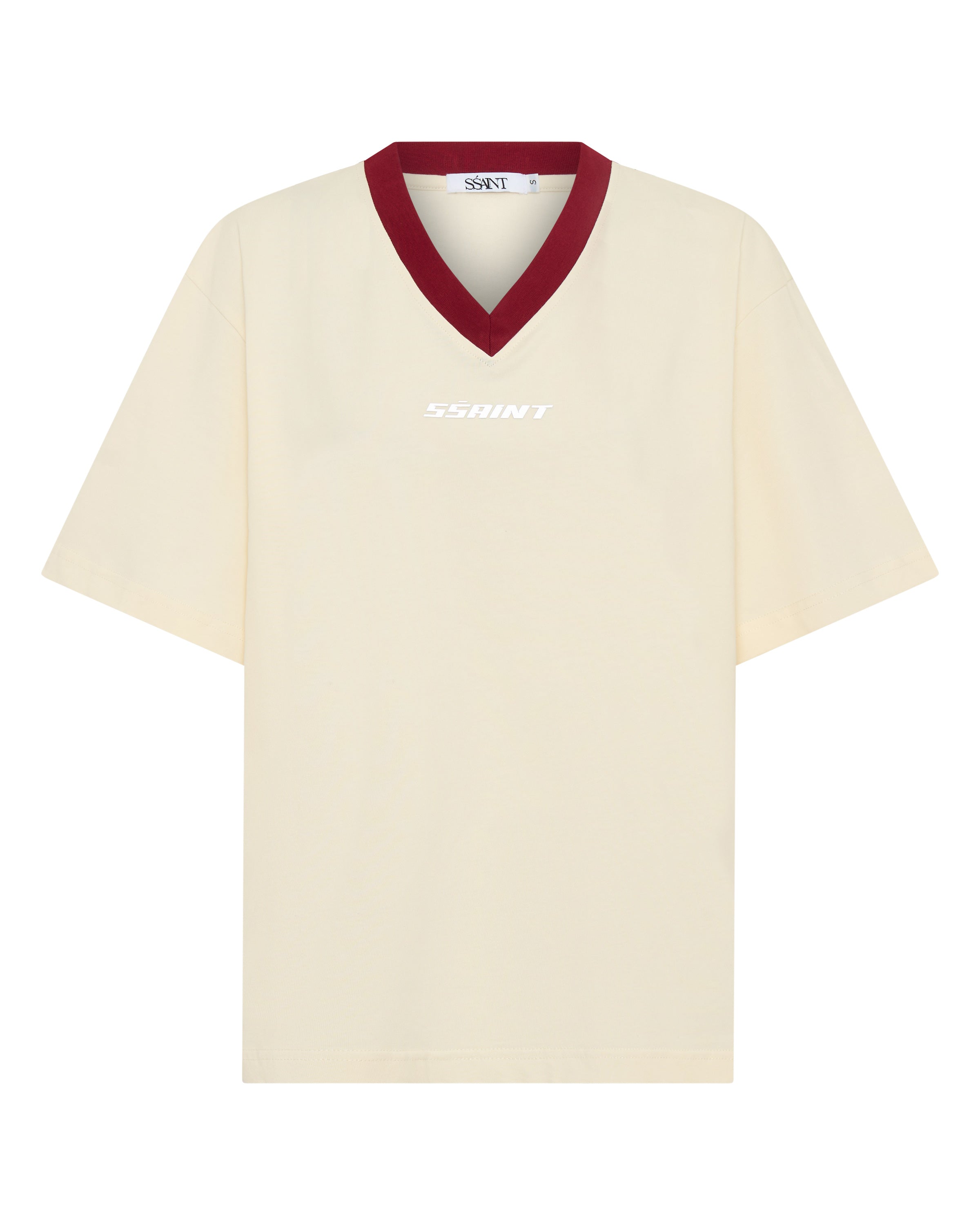 REFLECTIVE V NECK TEE - BUTTER