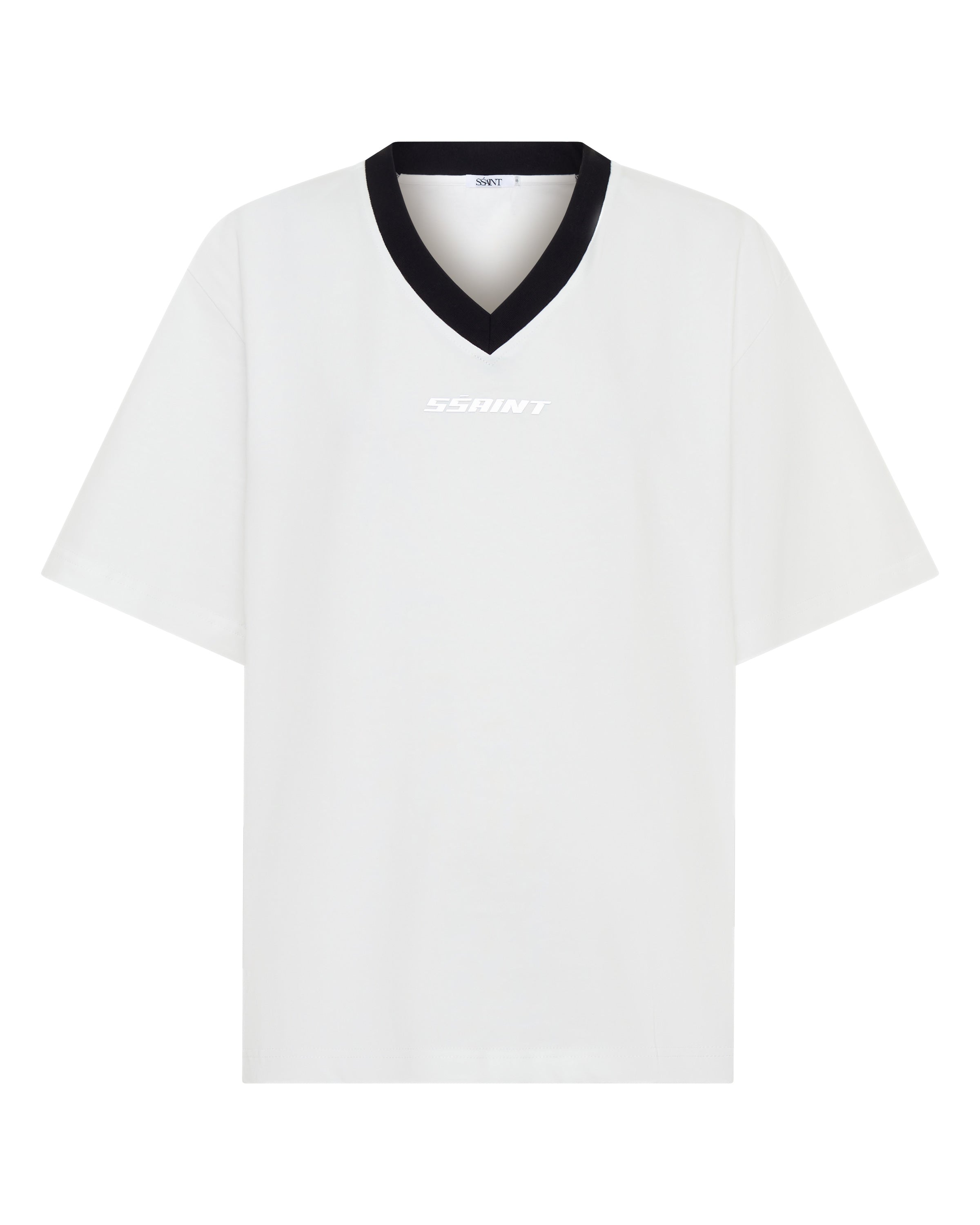 REFLECTIVE V NECK TEE - WHITE