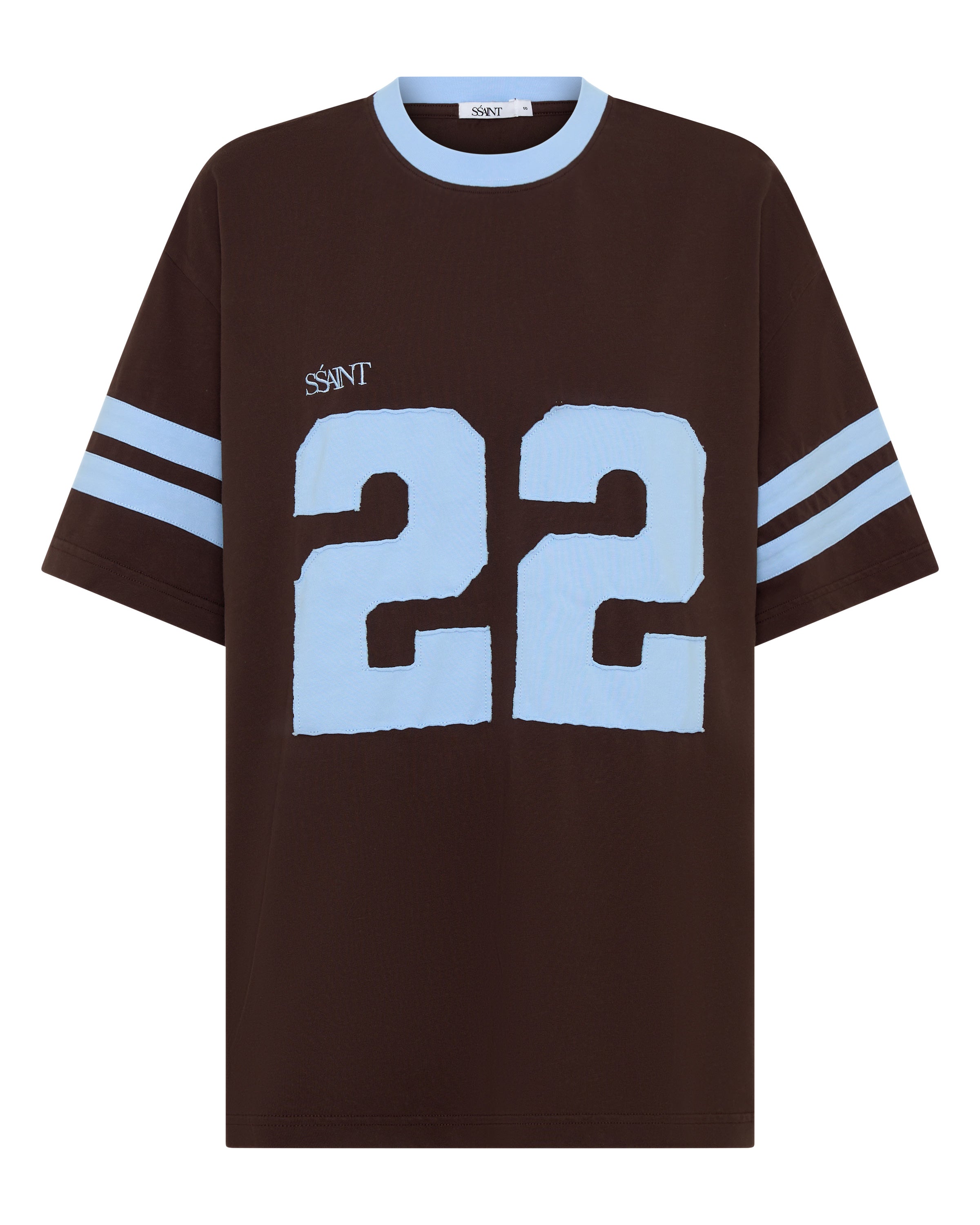 22 MOTION TEE - POWDER BLUE & ESPRESSO