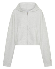 SŚAINT CROPPED HOODIE - GREY & RED