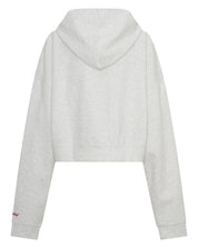 SŚAINT CROPPED HOODIE - GREY & RED