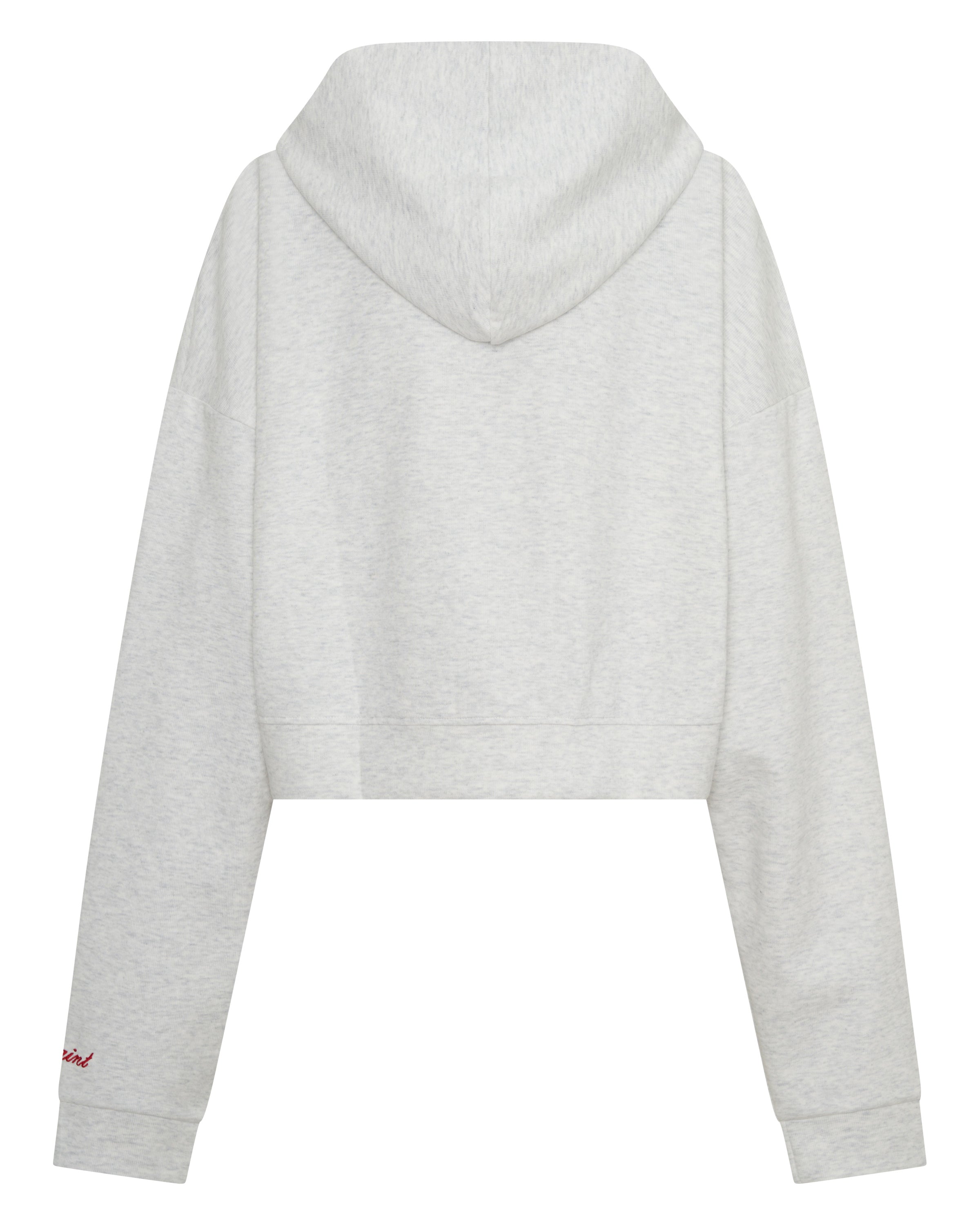 SŚAINT CROPPED HOODIE - GREY & RED