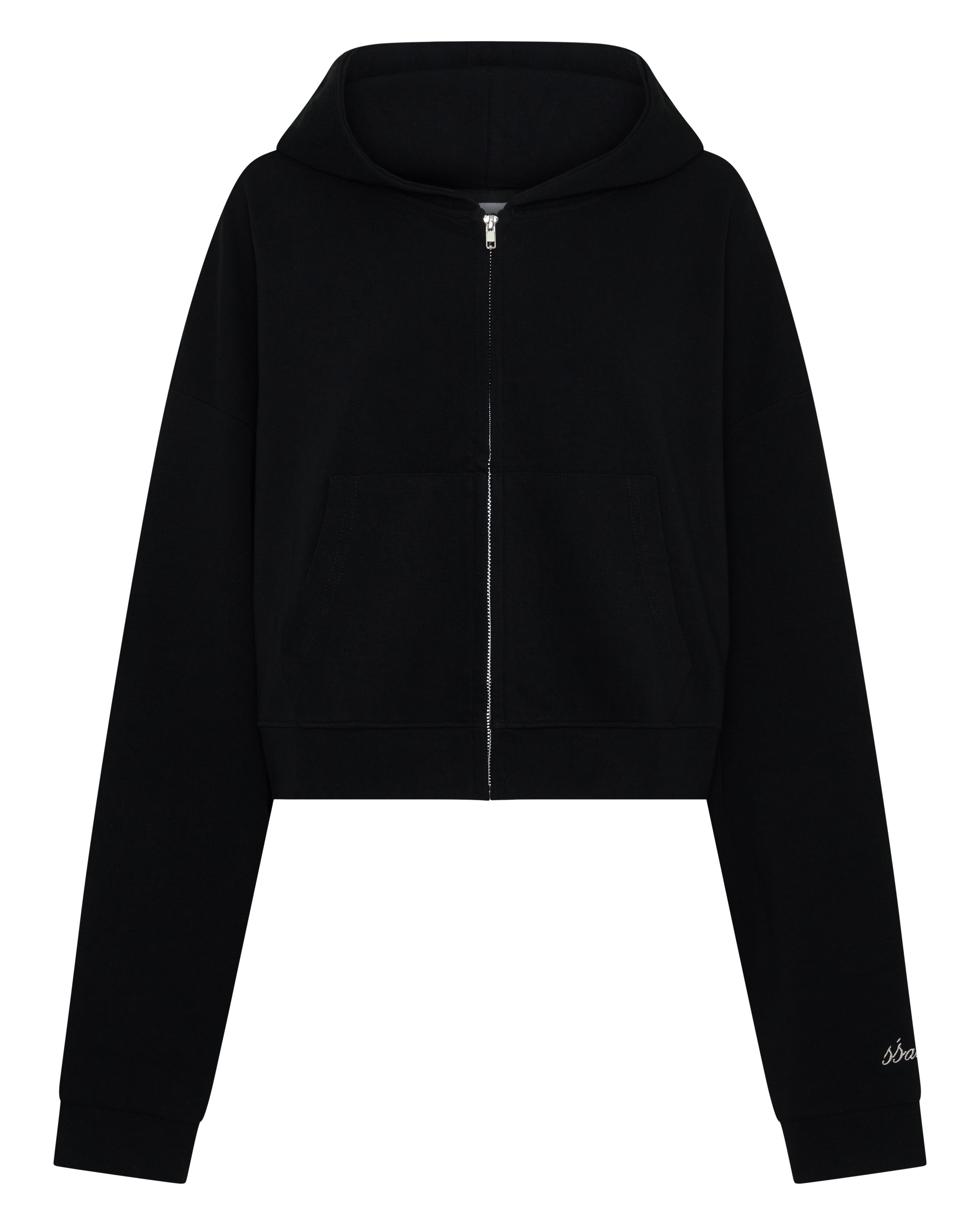 SŚAINT CROPPED HOODIE - BLACK & BUTTER