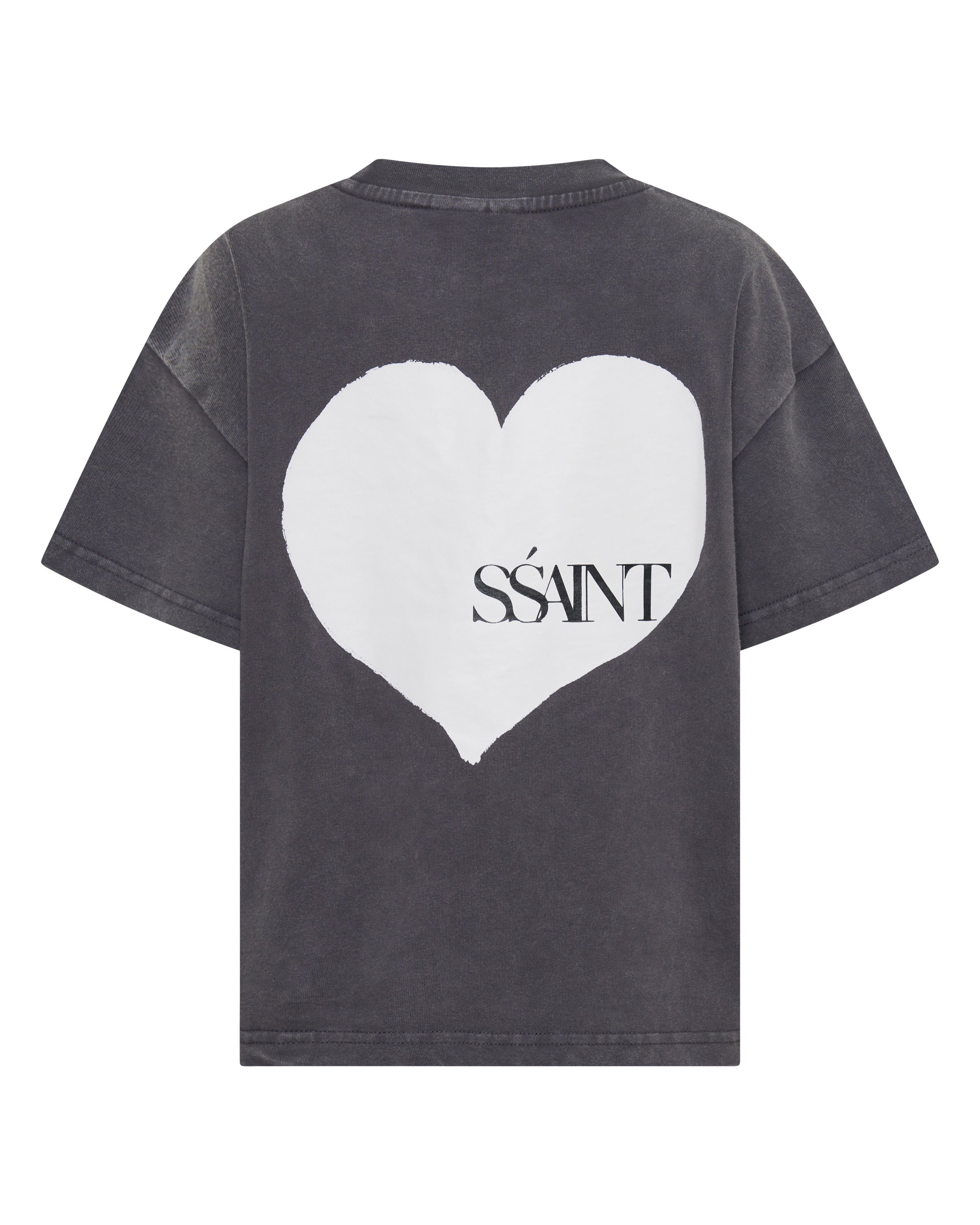 KIDS HEART TEE - ACID WASH CHARCOL