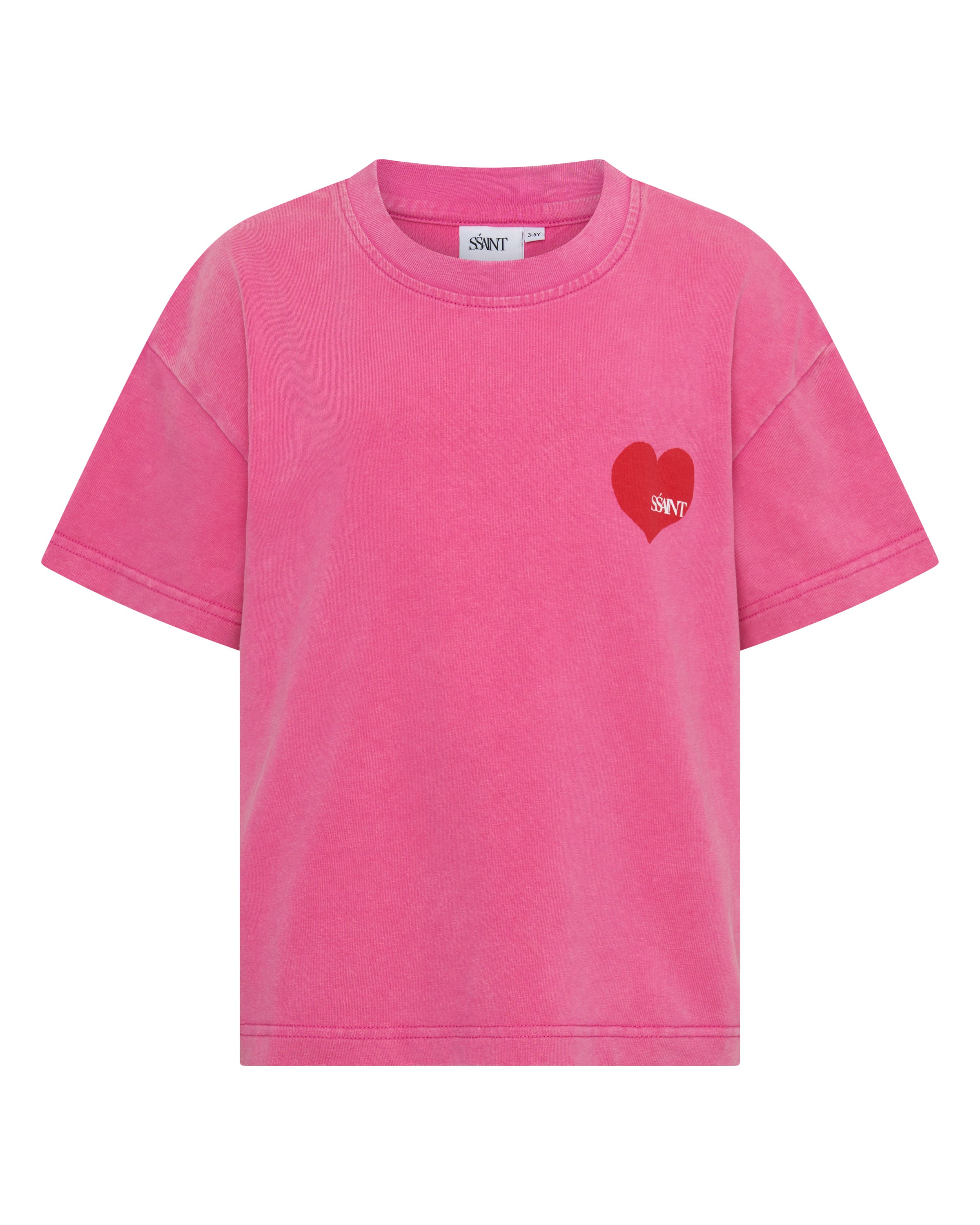 KIDS HEART TEE - ACID WASH PINK