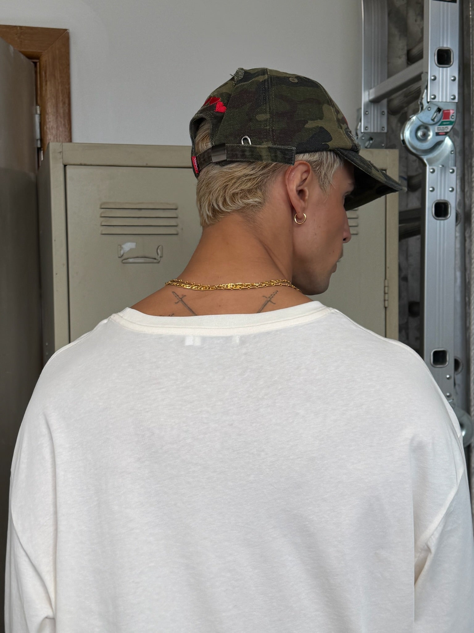 SŚAINT CAMO DAD CAP - CHERRY