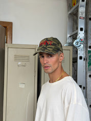 SŚAINT CAMO DAD CAP - CHERRY